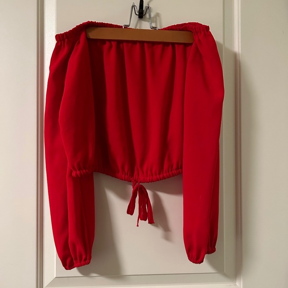 Aritzia Off-the-Shoulder Red Top (size S) - Picture 1 of 4